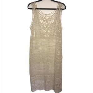 Trendology crochet lace open knit cover up dress.